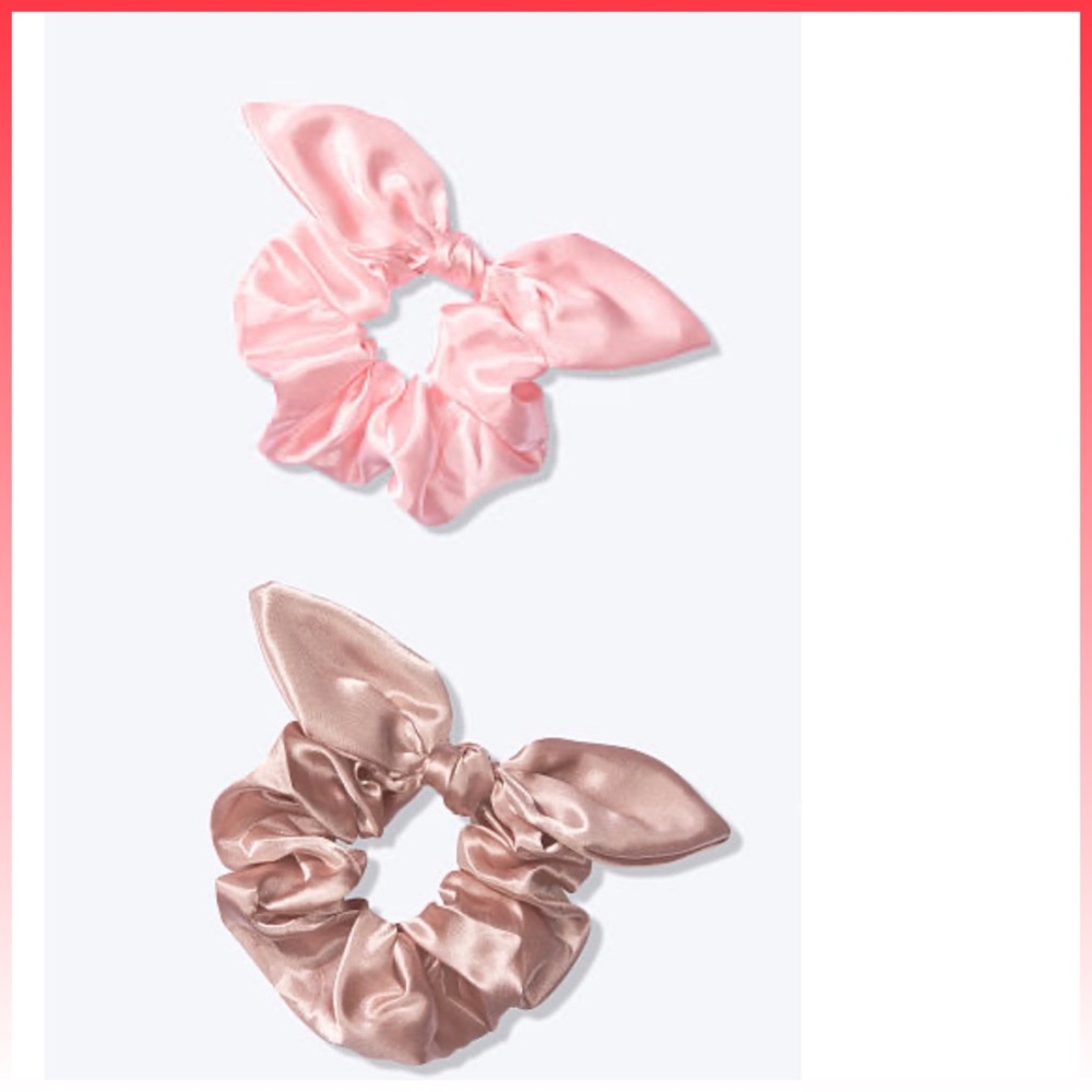 Vs pink bow scrunchies